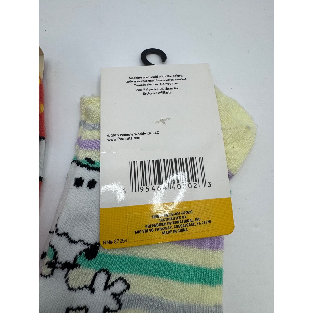 2 Lot Peanuts Snoopy Socks Women 4-11 Multicolor Ankle No Show Striped Polka Dot - Picture 6 of 6